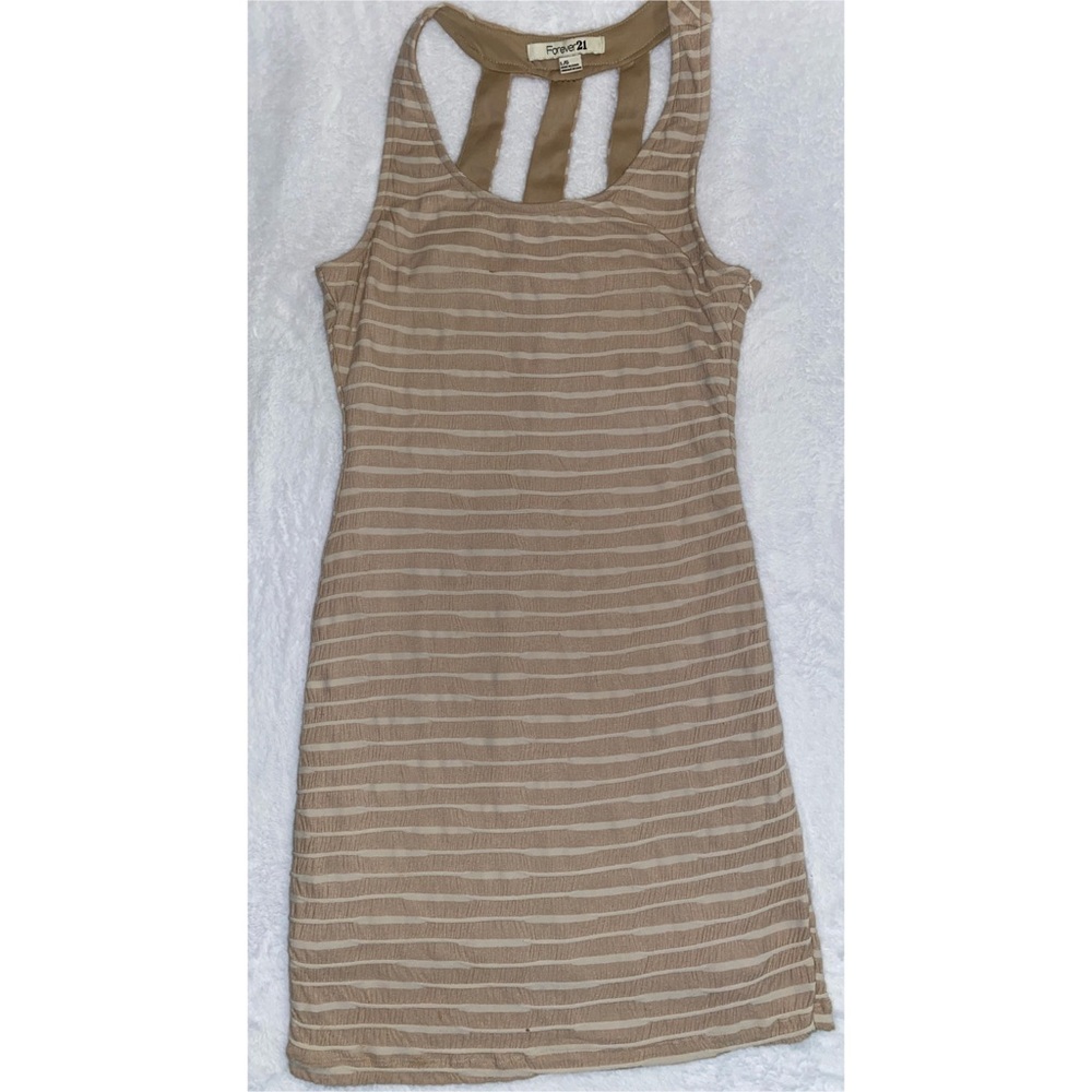 Forever 21 Nude and cream striped dress